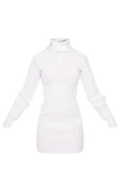 PrettyLittleThing Sweater Dresses*Knitted Roll Neck Sweater Dress