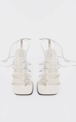 PrettyLittleThing Statement Heels*Knotted Lace Up Barely There Sandals
