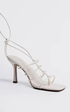 PrettyLittleThing Statement Heels*Knotted Lace Up Barely There Sandals