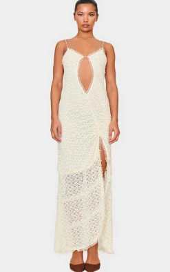 Lace Mesh Cut Out Maxi Dress-PrettyLittleThing Clearance