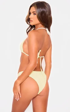 Cream Lace Triangle Bikini Top