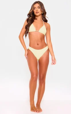 Cream Lace Triangle Bikini Top