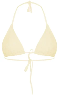 Cream Lace Triangle Bikini Top
