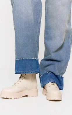 PrettyLittleThing Ankle Boots*Lace Up Chunky Boots