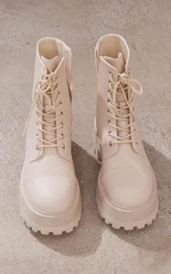 PrettyLittleThing Biker Boots*Lace Up Chunky Sole Combat Boots