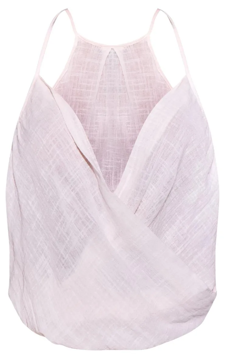 PrettyLittleThing Camisole*Linen Look Drape Cami Top