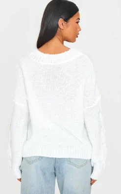 PrettyLittleThing Sweaters*Marl Knit Chunky Cable Sweater