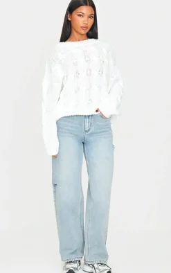 PrettyLittleThing Sweaters*Marl Knit Chunky Cable Sweater