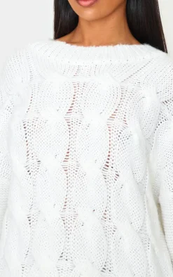 PrettyLittleThing Sweaters*Marl Knit Chunky Cable Sweater