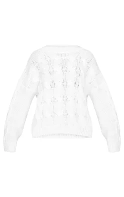 PrettyLittleThing Sweaters*Marl Knit Chunky Cable Sweater