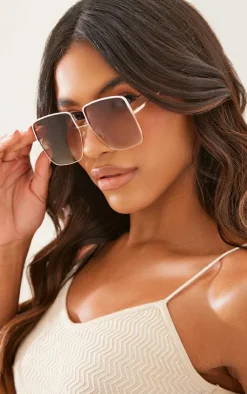 PrettyLittleThing Oversized Sunglasses*Metal Oversized Square Frame Sunglasses
