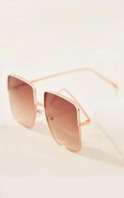 PrettyLittleThing Oversized Sunglasses*Metal Oversized Square Frame Sunglasses