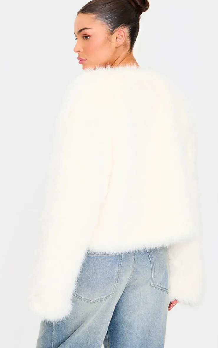 PrettyLittleThing Faux Fur Coats*Metal Trim Detail Faux Fur Jacket