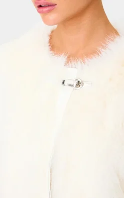 PrettyLittleThing Faux Fur Coats*Metal Trim Detail Faux Fur Jacket