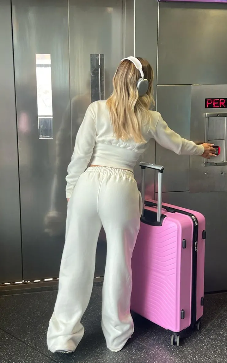 Best PrettyLittleThing Mid Rise Wide Leg Sweatpants Cream