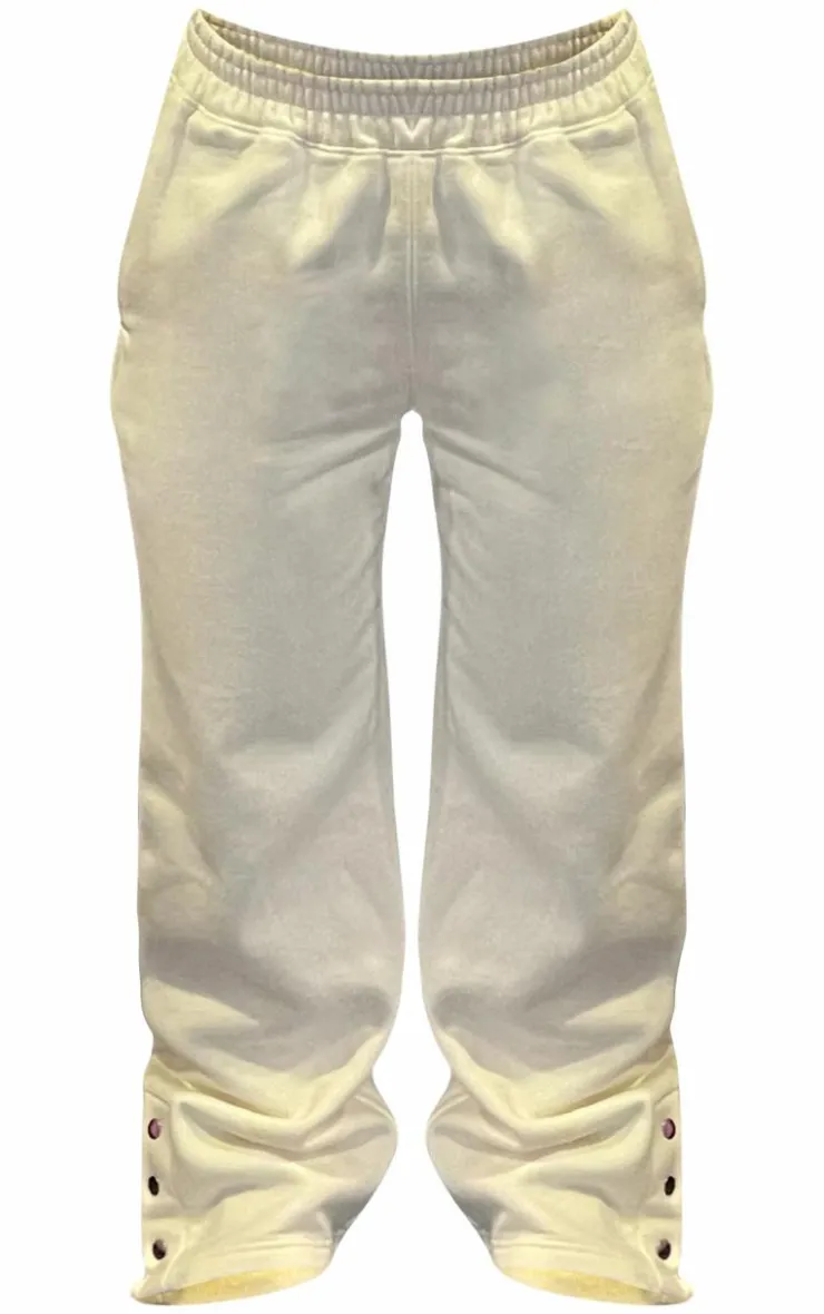 Best PrettyLittleThing Mid Rise Wide Leg Sweatpants Cream