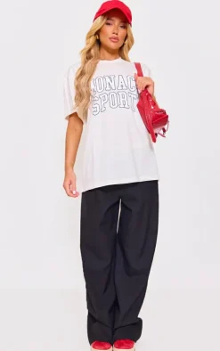 PrettyLittleThing T-Shirts*Monaco Sport Printed Oversized T Shirt