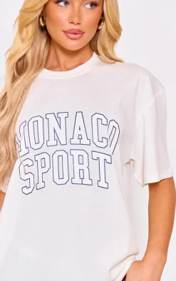 PrettyLittleThing T-Shirts*Monaco Sport Printed Oversized T Shirt