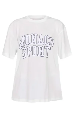 PrettyLittleThing T-Shirts*Monaco Sport Printed Oversized T Shirt