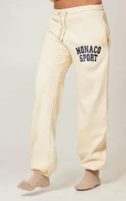 PrettyLittleThing Cream Sweatsuits*Monaco Sports Embroidered Cuffed Sweatpants