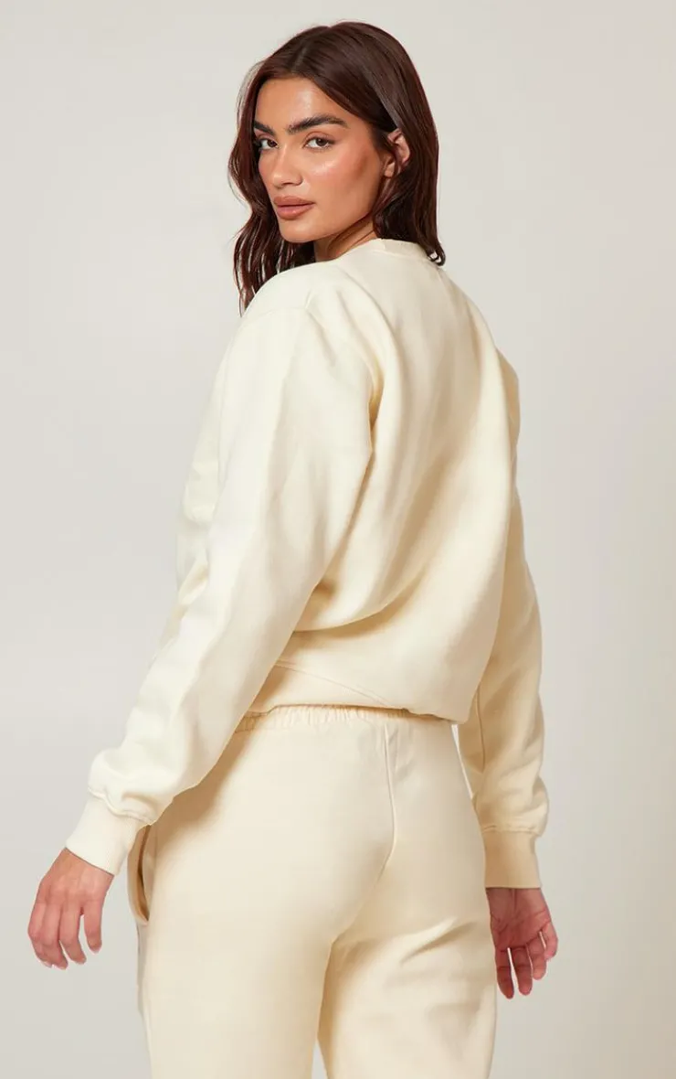 PrettyLittleThing Cream Sweatsuits*Monaco Sports Embroidered Sweatshirt