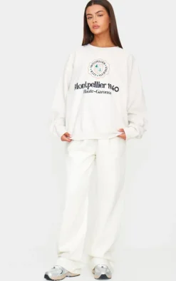 Cream Montpellier Printed Sweatshirt