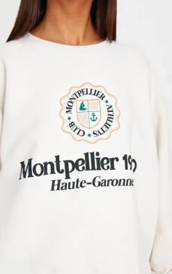 Cream Montpellier Printed Sweatshirt