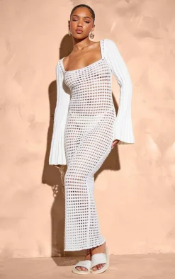 Open Crochet Scoop Back Maxi Dress-PrettyLittleThing Hot