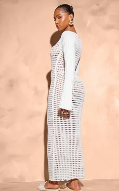 Open Crochet Scoop Back Maxi Dress-PrettyLittleThing Hot