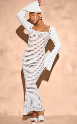 Open Crochet Scoop Back Maxi Dress-PrettyLittleThing Hot