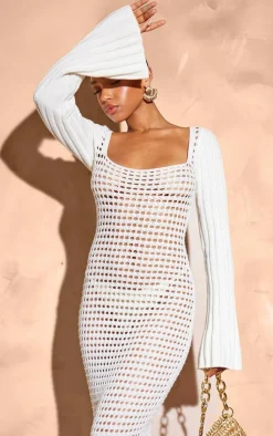 Open Crochet Scoop Back Maxi Dress-PrettyLittleThing Hot