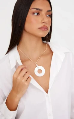 PrettyLittleThing Necklaces*Oval Stone String Necklace