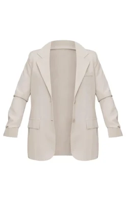 Cream Oversized Structured Blazer