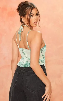 PrettyLittleThing Corsets*Paisley Print Mesh Corset