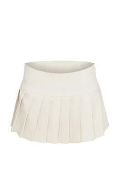 Sale PrettyLittleThing Pleated Micro Mini Skirt Cream