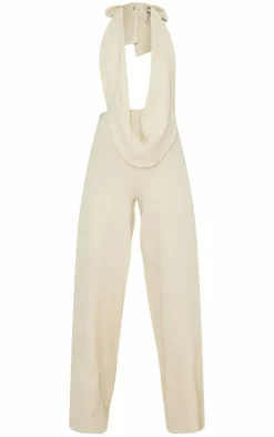 Plunge Cowl Neck Drape Jumpsuit-PrettyLittleThing New