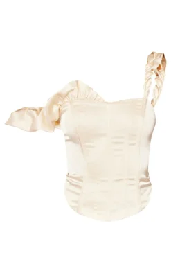 PrettyLittleThing Corsets*Premium Satin Rose Applieque Corset Top