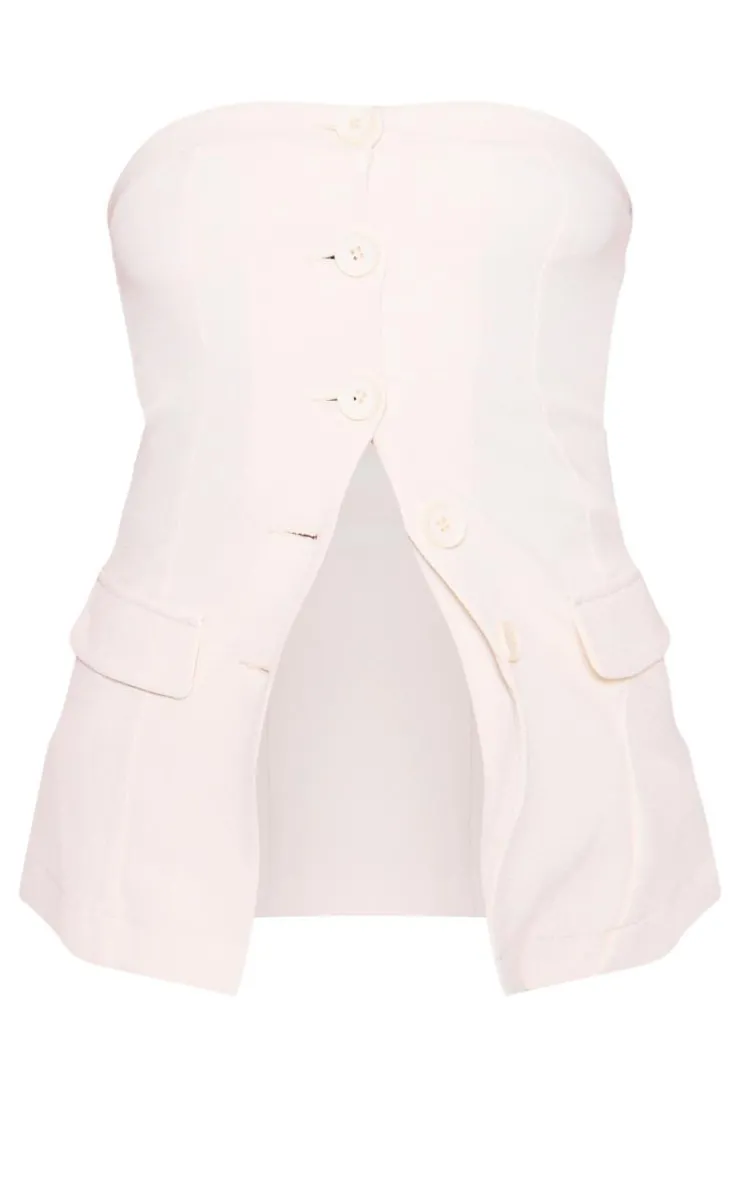 Premium Tailored Woven Top-PrettyLittleThing Sale