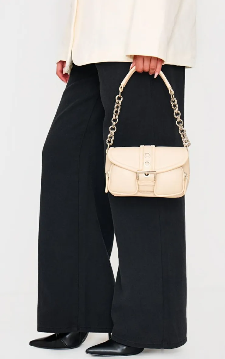 PrettyLittleThing Shoulder Bags*Pu Buckle Detail Link Handle Shoulder Bag