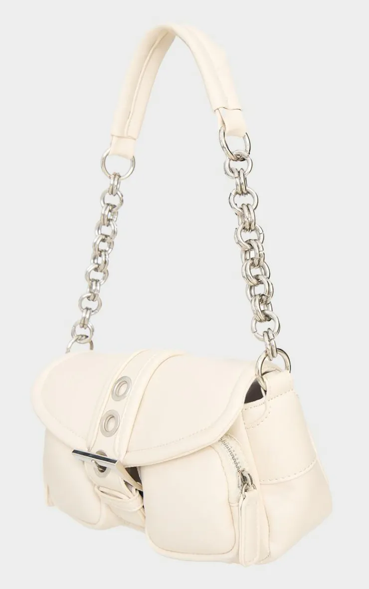 PrettyLittleThing Shoulder Bags*Pu Buckle Detail Link Handle Shoulder Bag