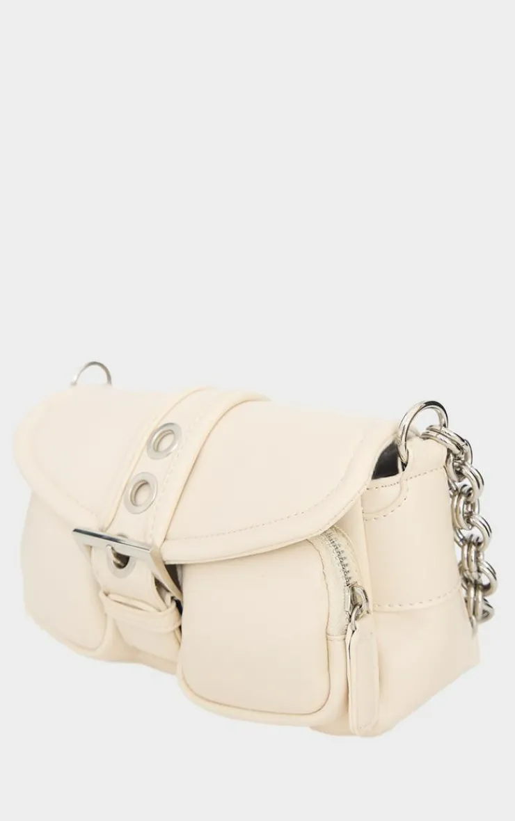 PrettyLittleThing Shoulder Bags*Pu Buckle Detail Link Handle Shoulder Bag