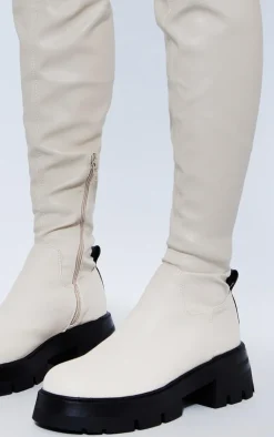 PrettyLittleThing Over The Knee Boots*PU Chunky Arched Sole Over The Knee Boots