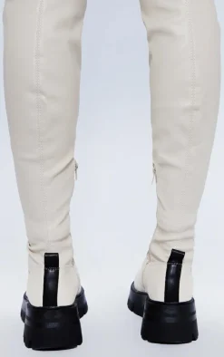 PrettyLittleThing Over The Knee Boots*PU Chunky Arched Sole Over The Knee Boots