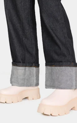 PrettyLittleThing Ankle Boots*PU Chunky Sole High Chelsea Ankle Boots