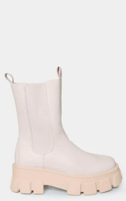 PrettyLittleThing Ankle Boots*PU Chunky Sole High Chelsea Ankle Boots