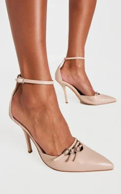 PrettyLittleThing High Heels*Pu Point Toe Buckle Detail Court Heels