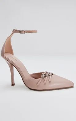 PrettyLittleThing High Heels*Pu Point Toe Buckle Detail Court Heels