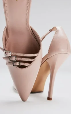 PrettyLittleThing High Heels*Pu Point Toe Buckle Detail Court Heels