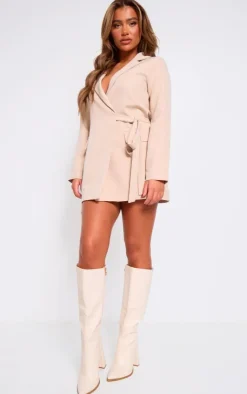 PrettyLittleThing High Heels*Pu Point Toe Knee High Block Heeled Boots