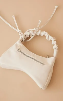 PrettyLittleThing Shoulder Bags*PU Ruched Handle Zip Shoulder Bag